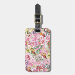My tropical colourful foliage exotic flower garden luggage tag