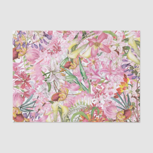My tropical colourful foliage exotic flower garden tissue paper (Front)