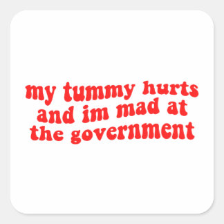 My Tummy Hurts And I'm Mad At The Government, Anti Square Sticker