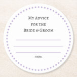 my "two cents" round paper coaster<br><div class="desc">Tips for the bride and groom</div>