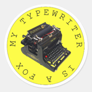 My Typewriter Is A Fox Classic Round Sticker