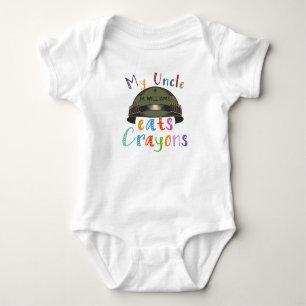 My Uncle Eats Crayons - Personalized Military Army Baby Bodysuit