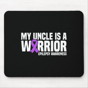 My Uncle is a Warrior Purple Ribbon Epilepsy Aware Mouse Pad