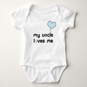 My Uncle loves me blue Heart Balloon Baby Bodysuit