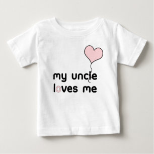 My Uncle loves me light pink Heart Balloon Baby T-Shirt