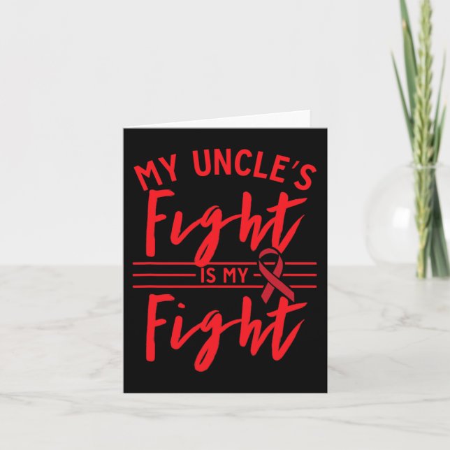 My Uncle's Fight is My Fight Blood Cancer Awarenes Card (Front)