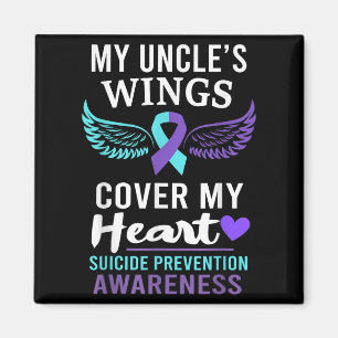 My Uncle's Wings Cover Heart Suicide Awareness Rib Magnet