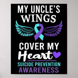 My Uncle's Wings Cover Heart Suicide Awareness Rib Poster