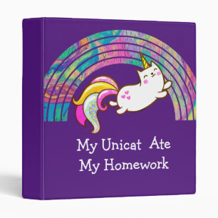 My Uni Cat  ate my homework Binder