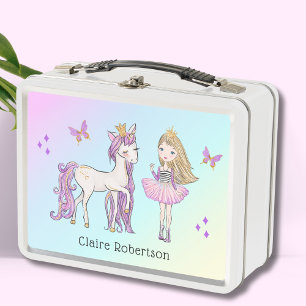 “My Unicorn” Easy And Fun Retro School Metal Lunch Box