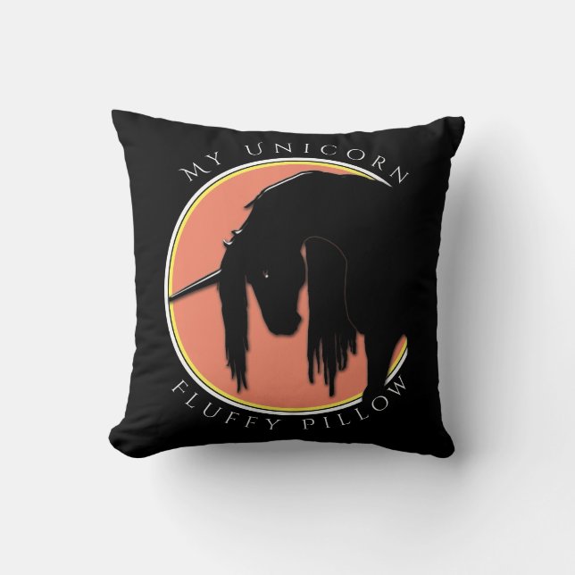 My Unicorn (yellow/salmon) Throw Pillow (Front)