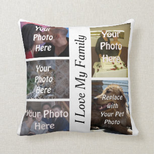 My Unique Family Photo Throw Pillow