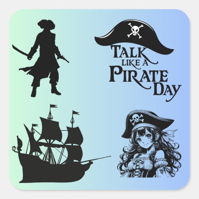 My Unique Pirate Sticker: Adventure Awaits Square Sticker (Front)
