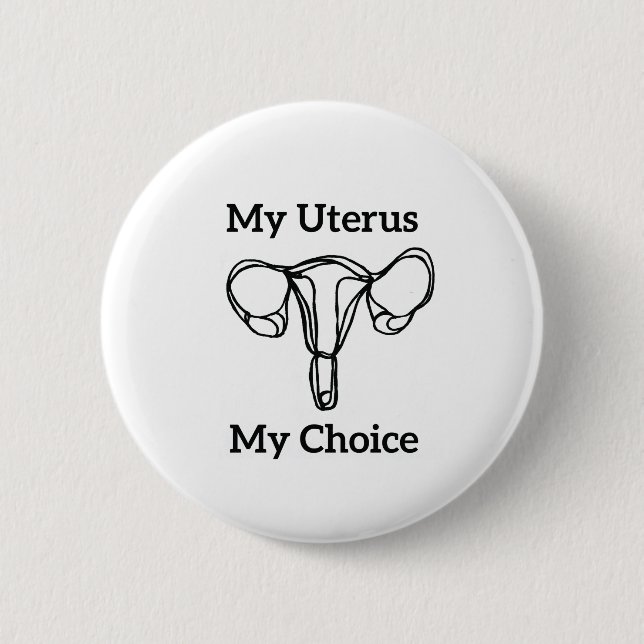 My Uterus My Choice Button Feminist Pro-choice (Front)