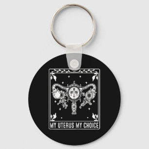 My Uterus My Choice Tarot Card Halloween Feminist Keychain