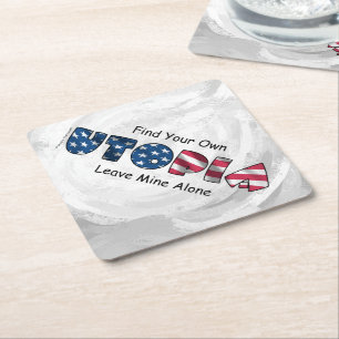 My Utopia Square Paper Coaster