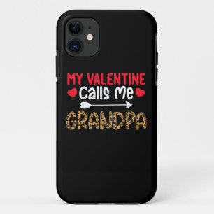 My Valentine Calls Me Grandpa Leopard Buffalo iPhone 11 Case