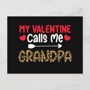 My Valentine Calls Me Grandpa Leopard Buffalo Postcard