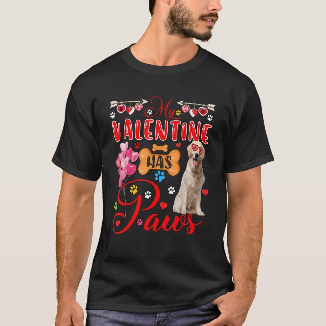 My Valentine Has Paws Labrador Retriever Sunglasse T-Shirt (Front)