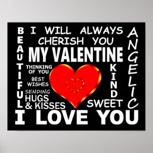 My Valentine I Love You Poster