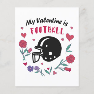 My Valentine is Football Invitation Postcard Flyer