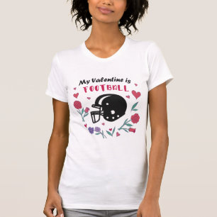 My Valentine is Football Invitation Postcard T-Shi T-Shirt