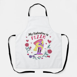 My Valentine is Pizza Invitation Apron
