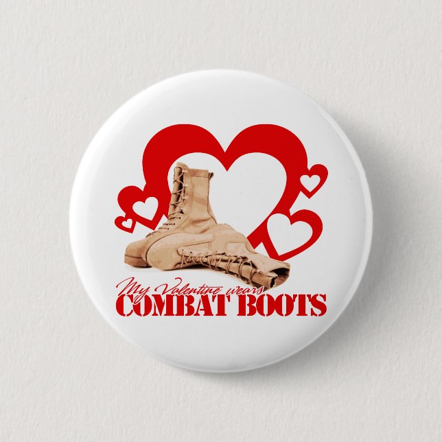 My Valentine Wears Combat Boots 2 Inch Round Button (Front)