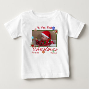 My Very First Christmas Photo Personalized Baby T-Shirt