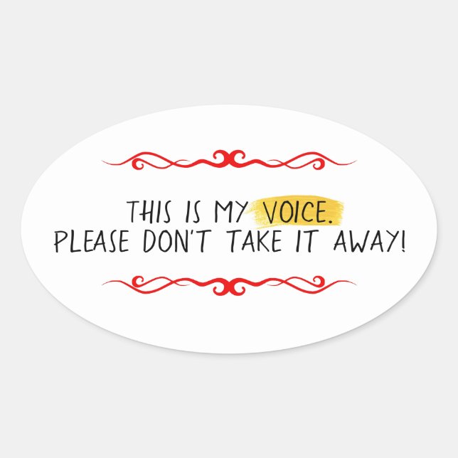 My Voice AAC Oval Sticker (Front)