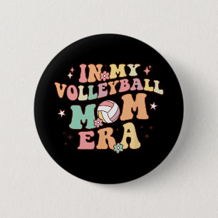My Volleyball Mom Era Game Day Cute Retro Volleyba 2 Inch Round Button