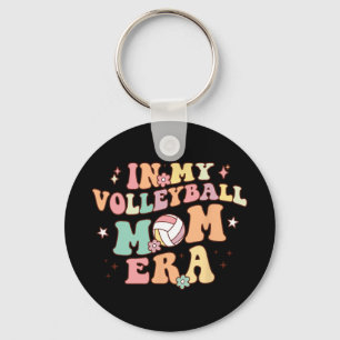 My Volleyball Mom Era Game Day Cute Retro Volleyba Keychain
