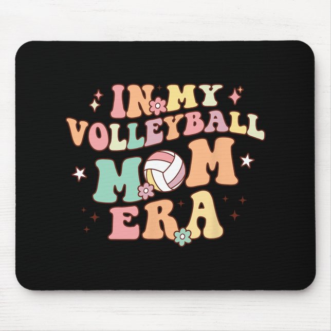 My Volleyball Mom Era Game Day Cute Retro Volleyba Mouse Pad (Front)