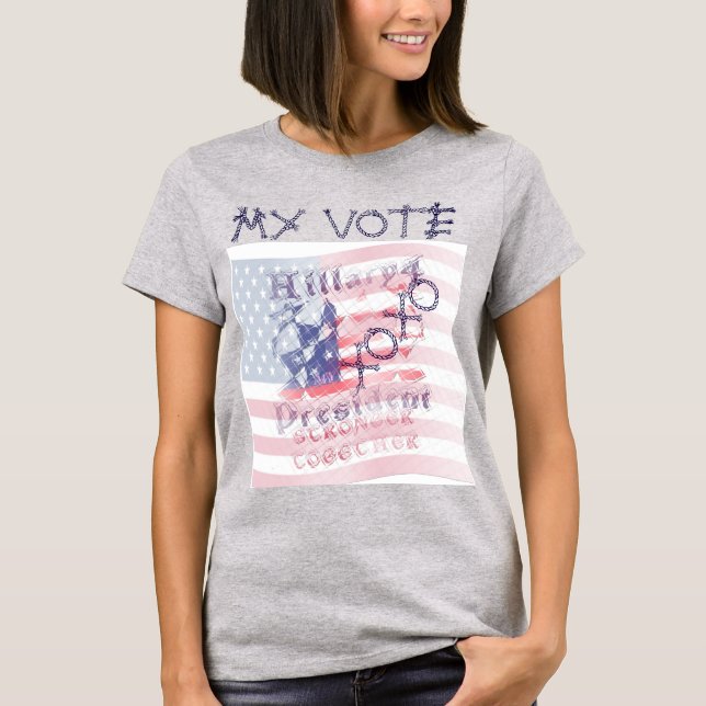 My vote XOXO USA Hillary 4 President American T-Shirt (Front)