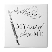 My Wand Chose Me Flute Black & White Quote
