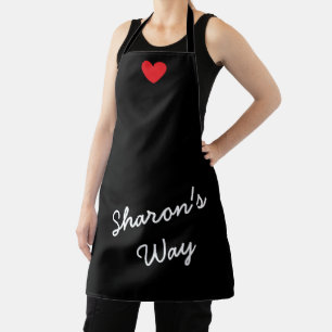 My Way: Black & White with Heart - Apron