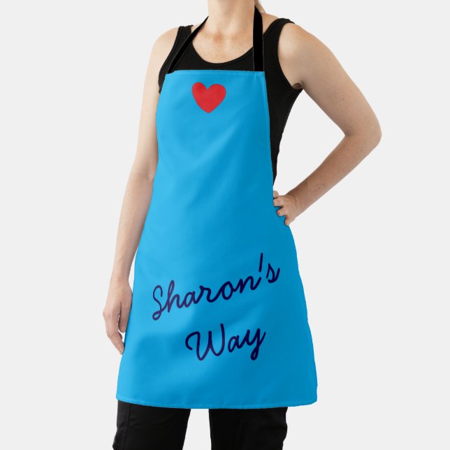 My Way:  Blue with Heart -  Apron (Insitu)