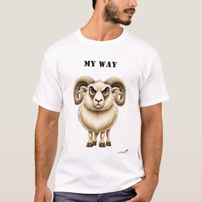 My Way Funny Ram T-Shirt (Front)