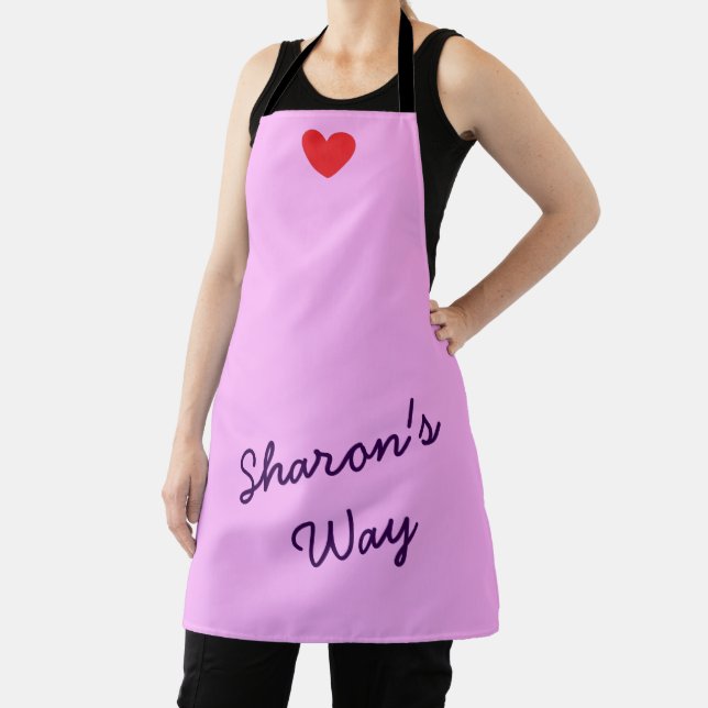 My Way:  Lavender & Purple with Heart -  Apron (Insitu)