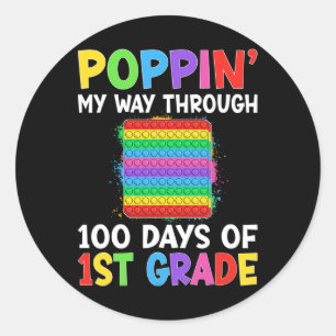 My Way Through 100 Days Of 1st Grade Student Kids  Classic Round Sticker
