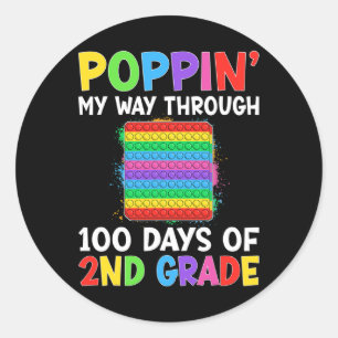 My Way Through 100 Days Of School 2nd Grade Kids Classic Round Sticker