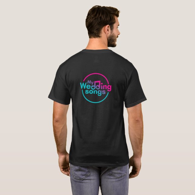 My Wedding Songs Logo Men's Black T-Shirt (Back Full)