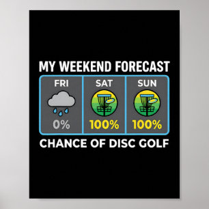 My Weekend Forecast 100 Percent Chance Of Disc Gol Poster