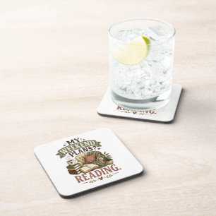 My Weekend Plans Reading Book Lover Cozy Reading Coaster