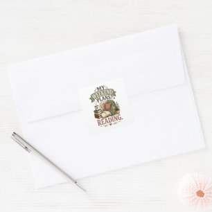 My Weekend Plans Reading Book Lover Cozy Reading Square Sticker