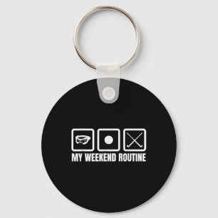 My Weekend Routine Field Hockey Player Keychain