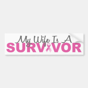 My Wife Is A Survivor (Breast Cancer Pink Ribbon) Bumper Sticker