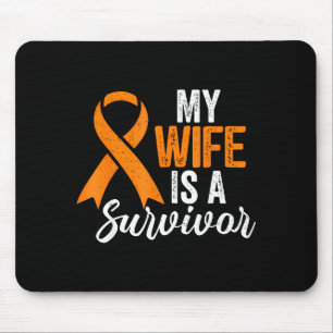 My Wife Is A Survivor Ms Awareness Orange Ribbon Mouse Pad