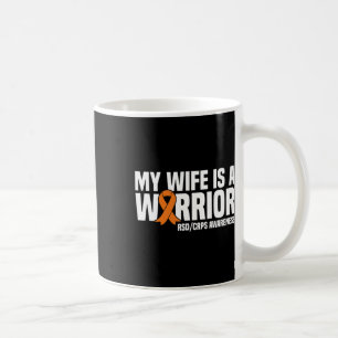 My Wife Is A Warrior Orange Ribbon Rsdcrps Awarene Coffee Mug