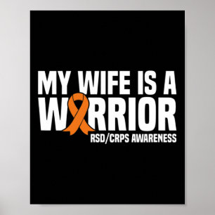 My Wife Is A Warrior Orange Ribbon Rsdcrps Awarene Poster